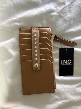 INC International Concepts Camel Card Wallet with Studded Strap